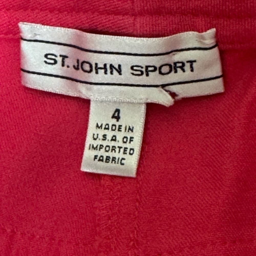 St. John Sport Pink Straight Leg Mid Rise Dressy Pants Size 4 - Picture 6 of 13